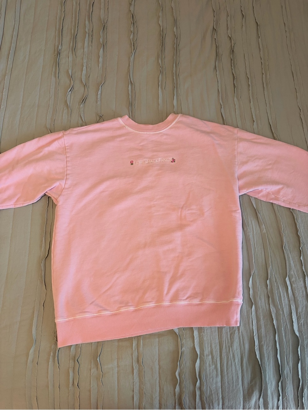 LoveShackFancy Embroidered Crewneck Sweatshirt | Size XS